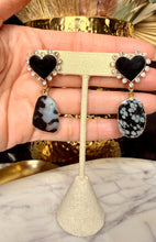 Load image into Gallery viewer, Black Heart Earrings
