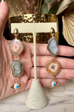 Load image into Gallery viewer, Evil Eye Geode Earrings
