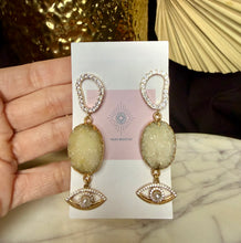 Load image into Gallery viewer, Druzy Evil Eye Earrings
