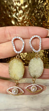 Load image into Gallery viewer, Druzy Evil Eye Earrings
