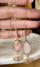 Load image into Gallery viewer, Pink Druzy Earrings
