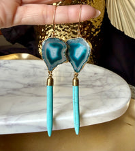 Load image into Gallery viewer, Agate and Turquoise Earrings

