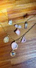 Load image into Gallery viewer, Rose Quartz and Clear Quartz Charm Necklace
